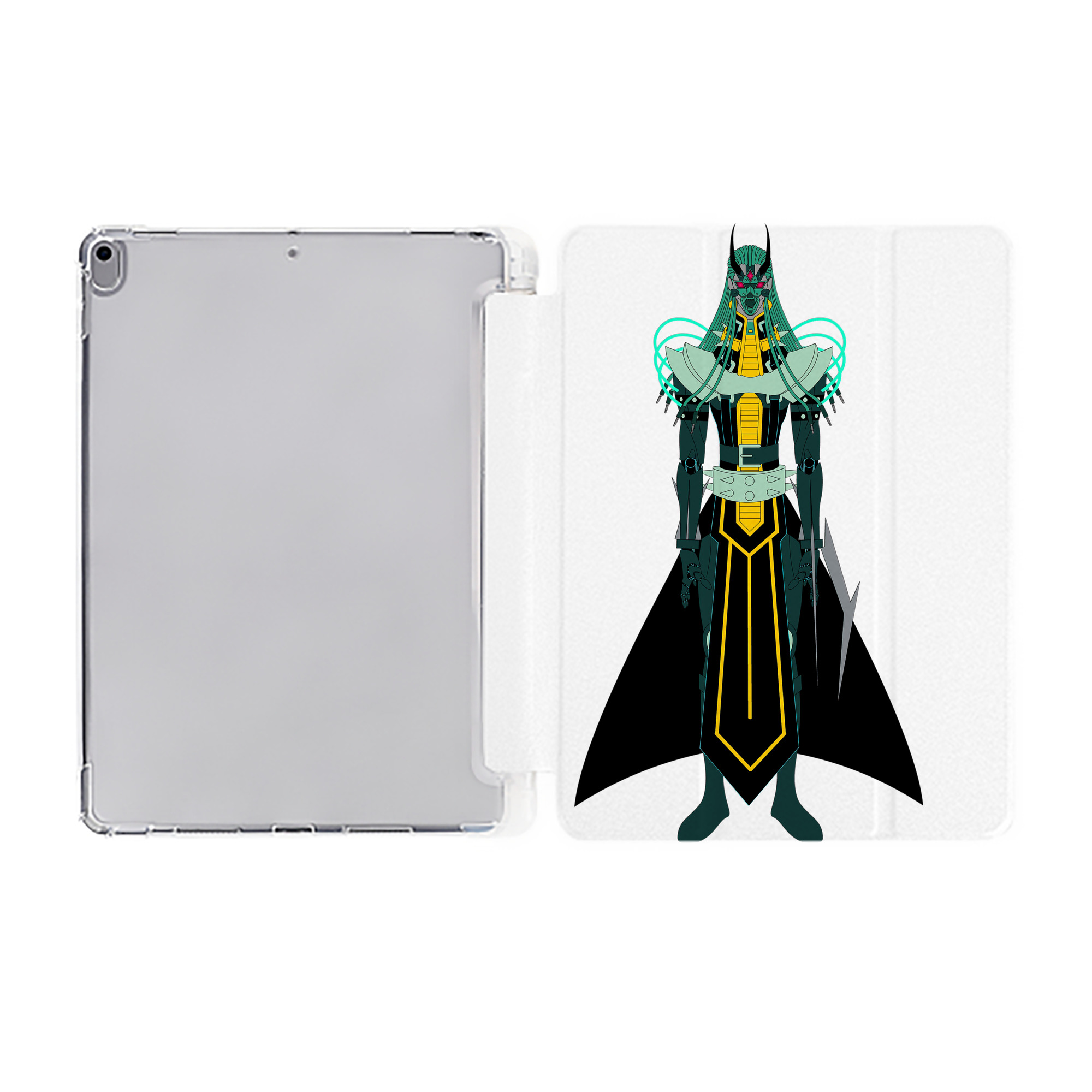 （画像用） 遊☆戯☆王 Yu-Gi-Oh! IPad ケース ペン収納付き 三つ折りスタンド PUレザー×シリコン 対応機種9.5/10.5/10.9インチ